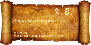 Koppitsch Bence névjegykártya